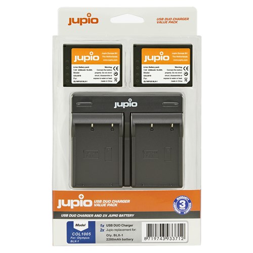 Jupio-Olympus-BLX-1-2-Battery -USB-Charger-Kit-02